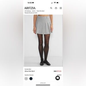 Aritzia Sunday Best Pleated Mini Skirt